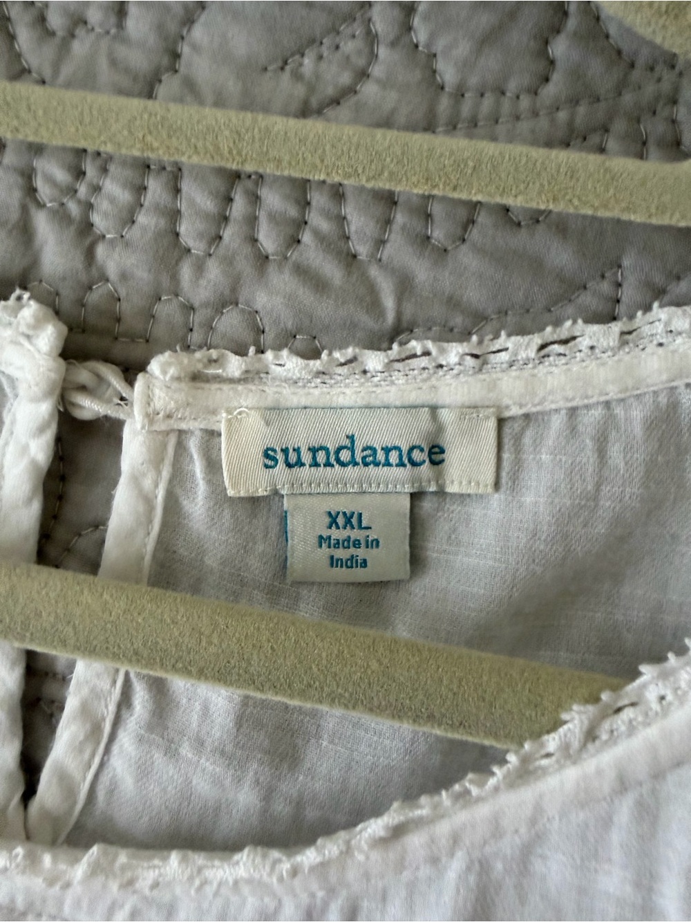 Sundance White Crochet-Trim Short Sleeve Blouse - Picture 4 of 4